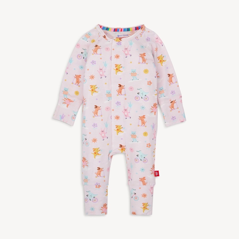 Magnetic Me Pink Animal Print Footie